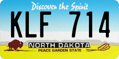 ND license plate KLF714