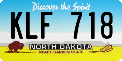 ND license plate KLF718