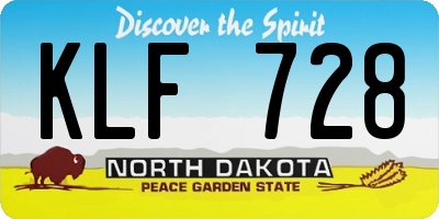 ND license plate KLF728