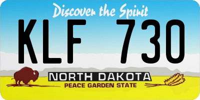 ND license plate KLF730
