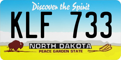 ND license plate KLF733