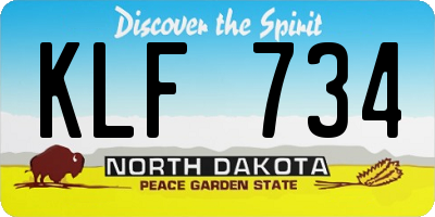 ND license plate KLF734