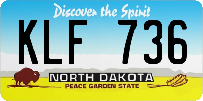 ND license plate KLF736
