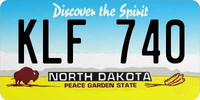 ND license plate KLF740