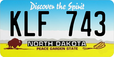 ND license plate KLF743