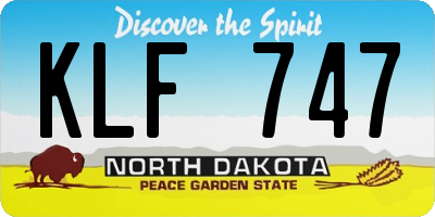 ND license plate KLF747