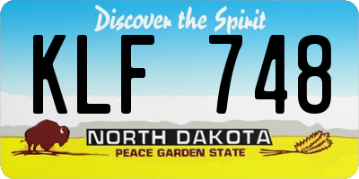 ND license plate KLF748