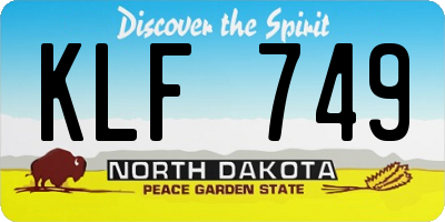 ND license plate KLF749