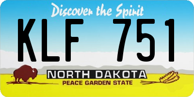 ND license plate KLF751