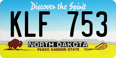 ND license plate KLF753