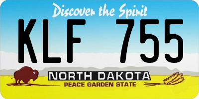 ND license plate KLF755