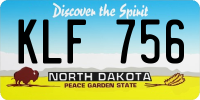 ND license plate KLF756