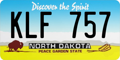 ND license plate KLF757