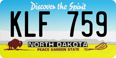 ND license plate KLF759