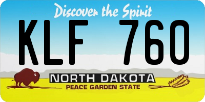 ND license plate KLF760