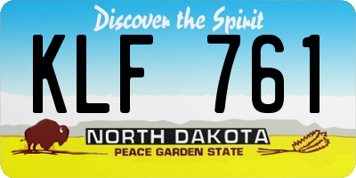ND license plate KLF761