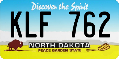 ND license plate KLF762