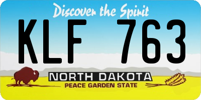 ND license plate KLF763