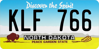 ND license plate KLF766