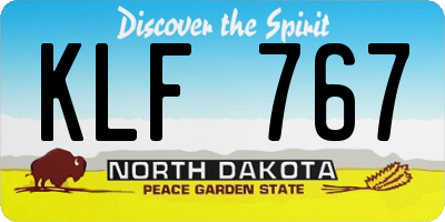 ND license plate KLF767