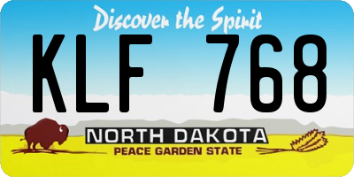 ND license plate KLF768