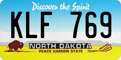 ND license plate KLF769
