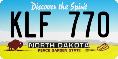 ND license plate KLF770