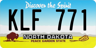 ND license plate KLF771