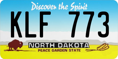 ND license plate KLF773