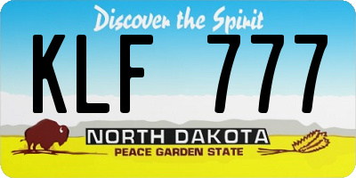 ND license plate KLF777