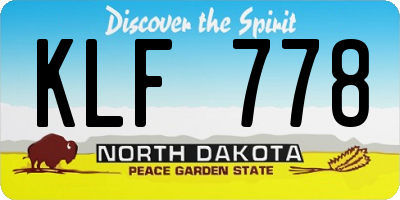 ND license plate KLF778