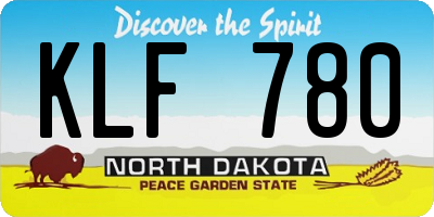 ND license plate KLF780