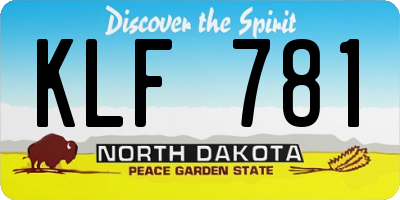 ND license plate KLF781
