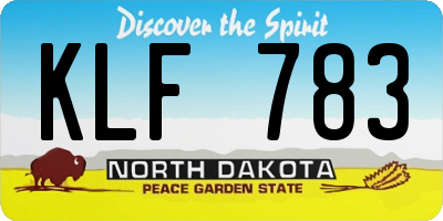 ND license plate KLF783