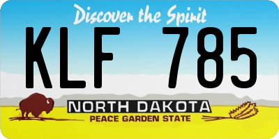 ND license plate KLF785