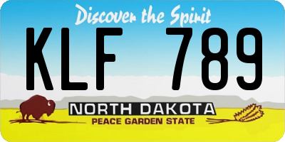 ND license plate KLF789