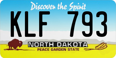 ND license plate KLF793