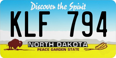ND license plate KLF794