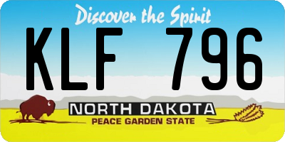 ND license plate KLF796