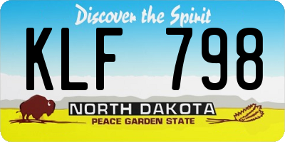 ND license plate KLF798
