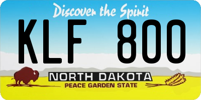 ND license plate KLF800