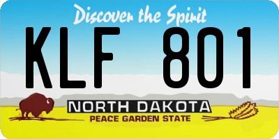 ND license plate KLF801