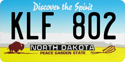 ND license plate KLF802