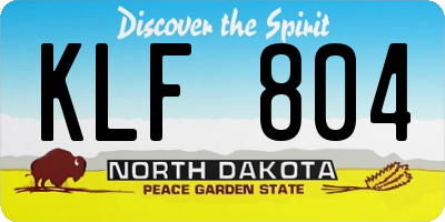 ND license plate KLF804