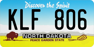 ND license plate KLF806