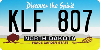 ND license plate KLF807