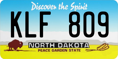 ND license plate KLF809