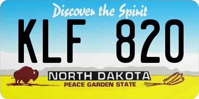 ND license plate KLF820