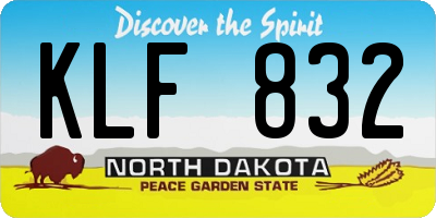 ND license plate KLF832