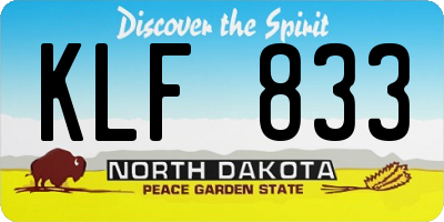 ND license plate KLF833